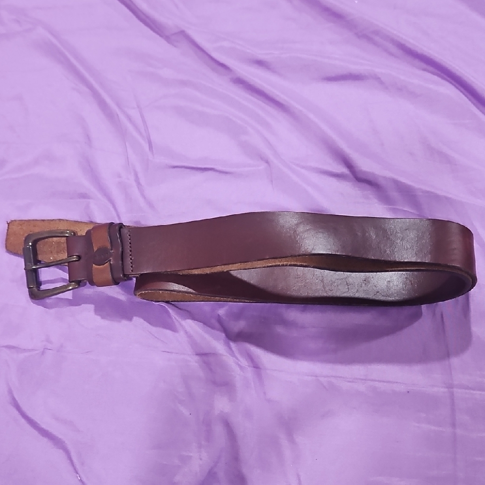 Orvis Men's Brown Leather Belt Nade In  the USA